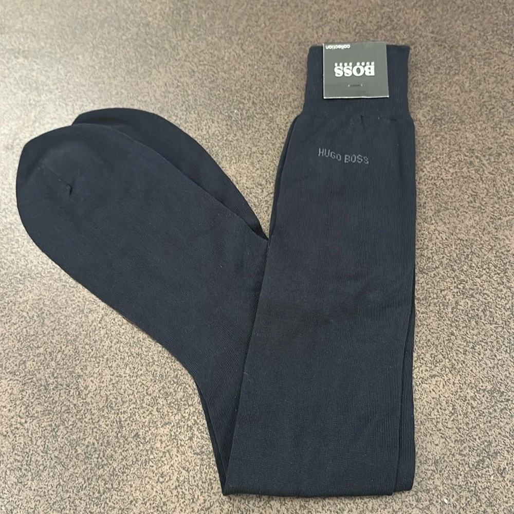 HUGO BOSS Men’s Long Dress Socks NEW With Tag NWT Black - Picture 2 of 10